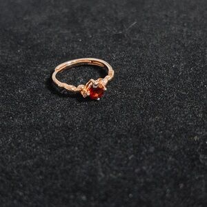 S925 Gold Plated Ring with Garnet